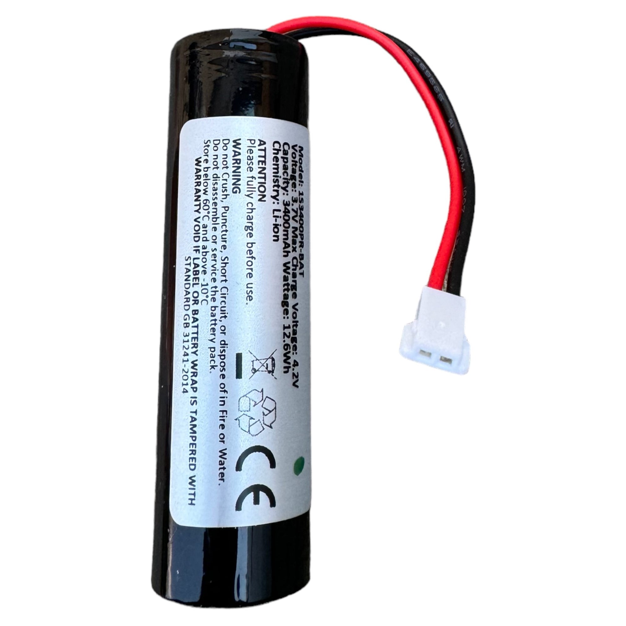 1s 3.7v Li-ion 3400mah rechargeable battery with mx 51005 plug