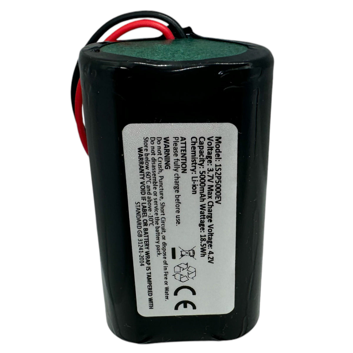 3.7V 2x18650 1S2P 5000mAh battery pack