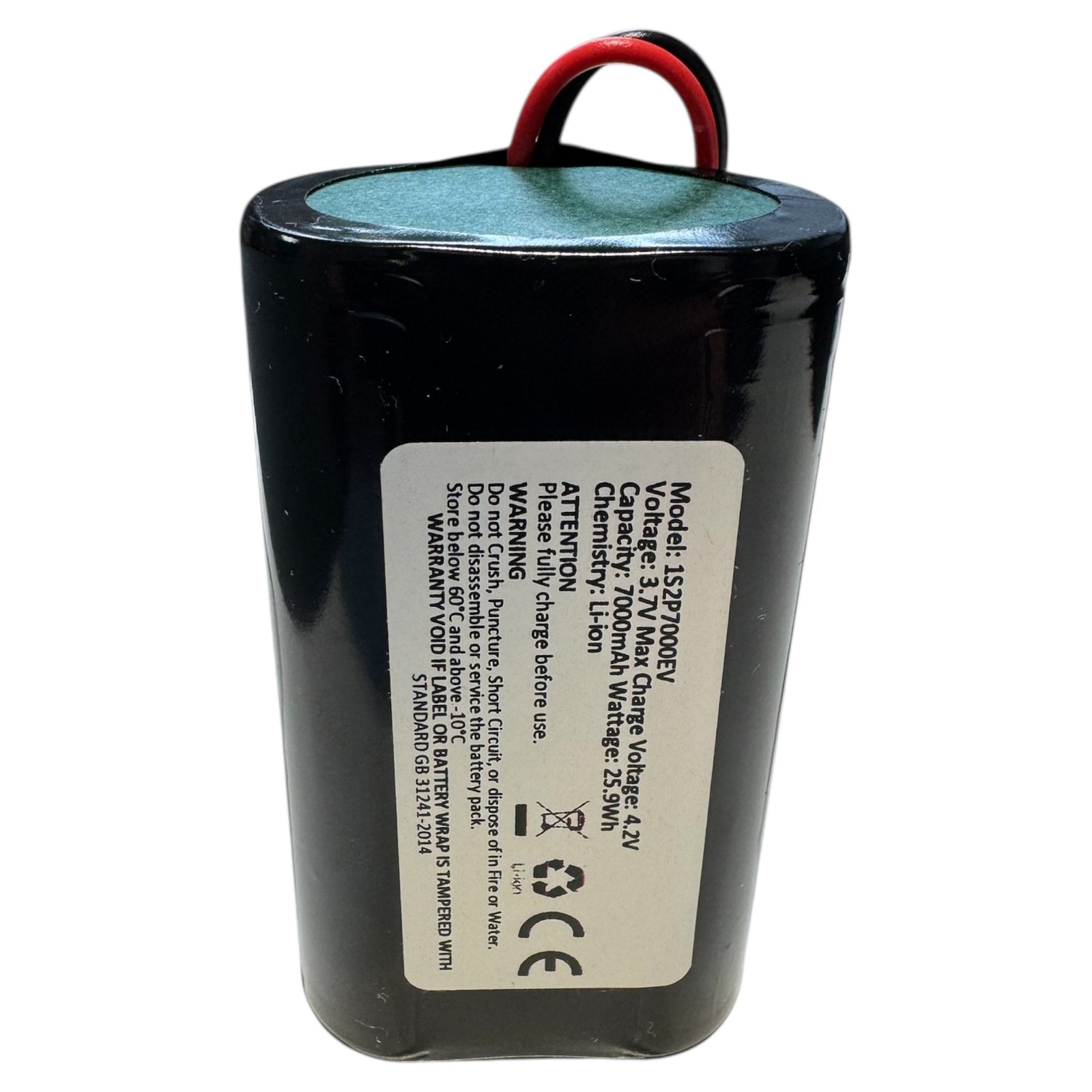 3.7V 2x18650 1S2P 7000mAh battery pack