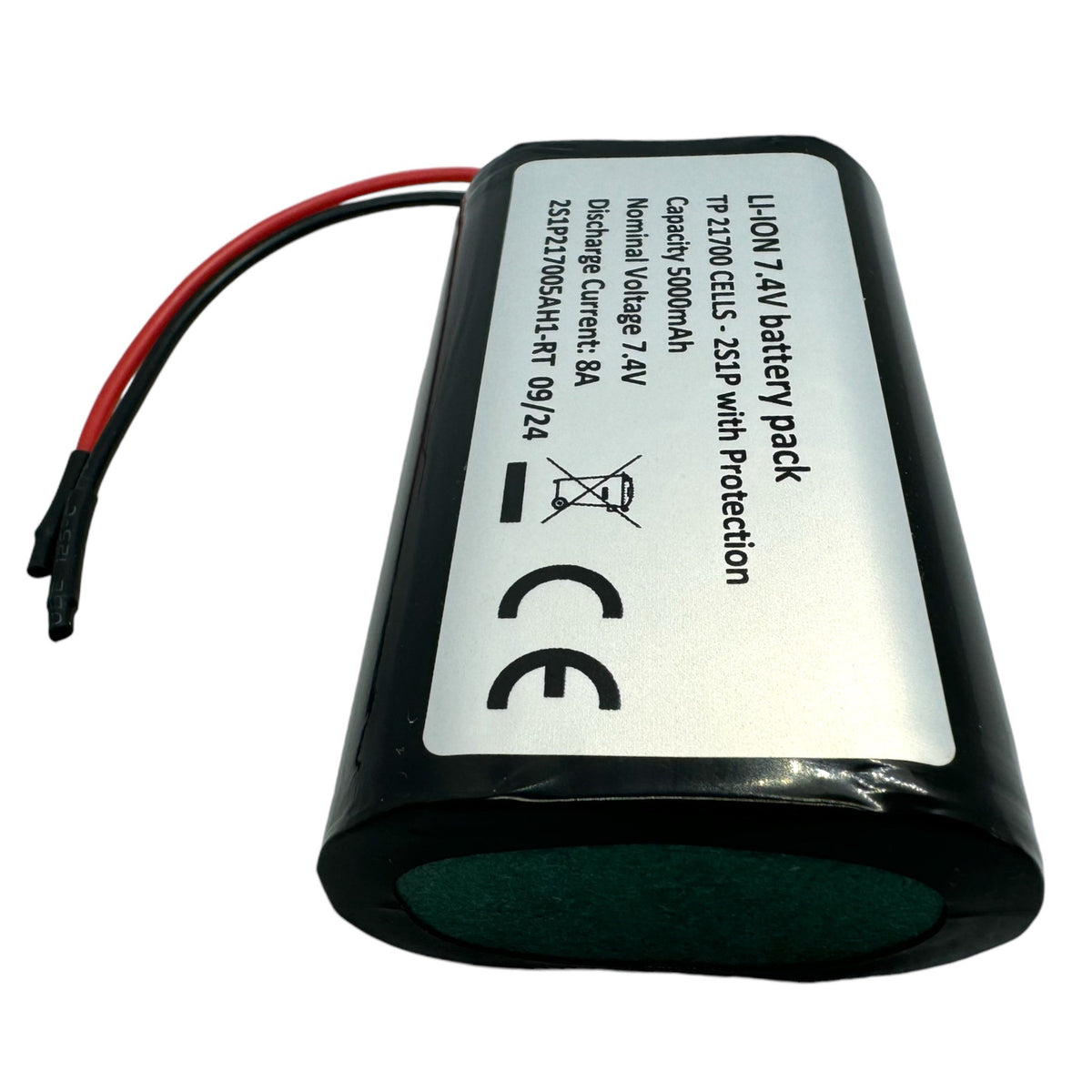 7.4V 2x21700 5000mah lithium ion battery pack