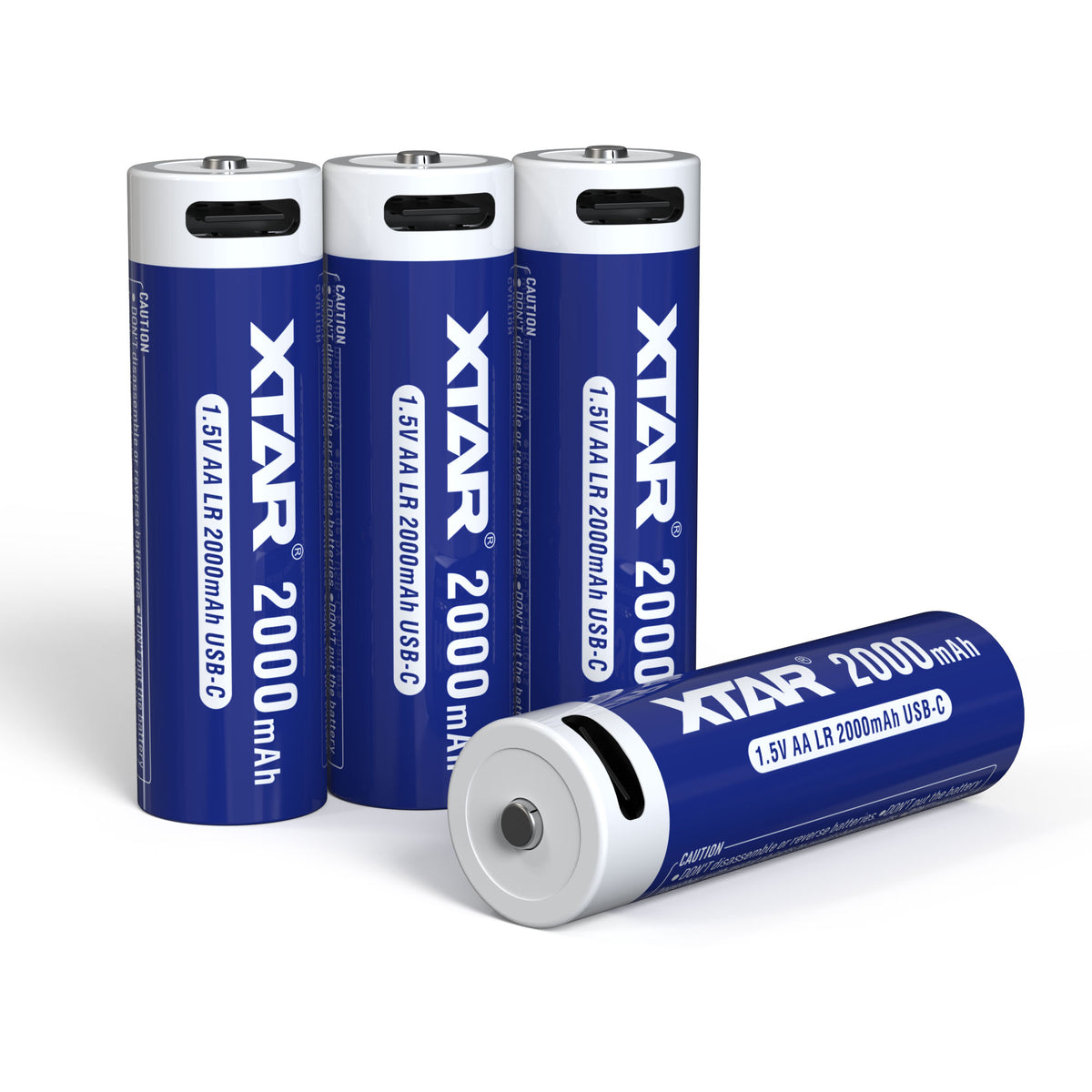 1.5V 2000mAh USB-C Llithium ion rechargeable battery pack of 4
