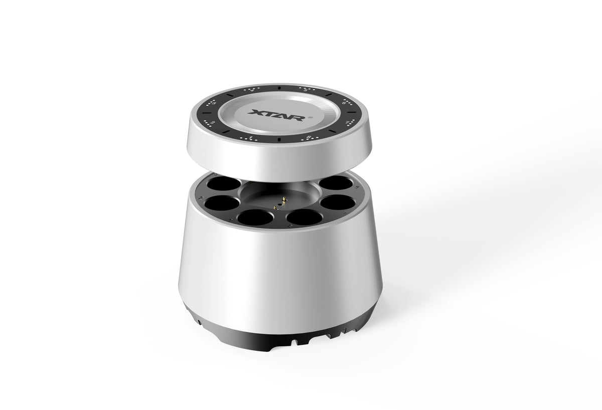 xtar l8 8 slot smart charger for 1.5V Li-ion and 1.2V Ni-MH AA and AAA batteries