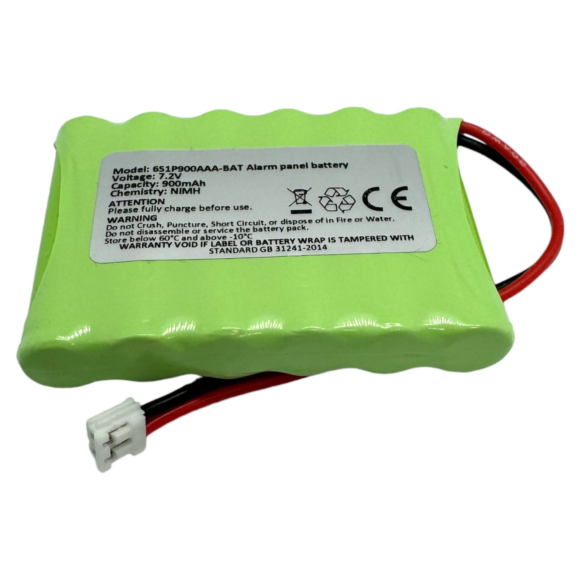 7.2v nimh battery for yale hsa6300, hsa6400 series premium alarm control panel 