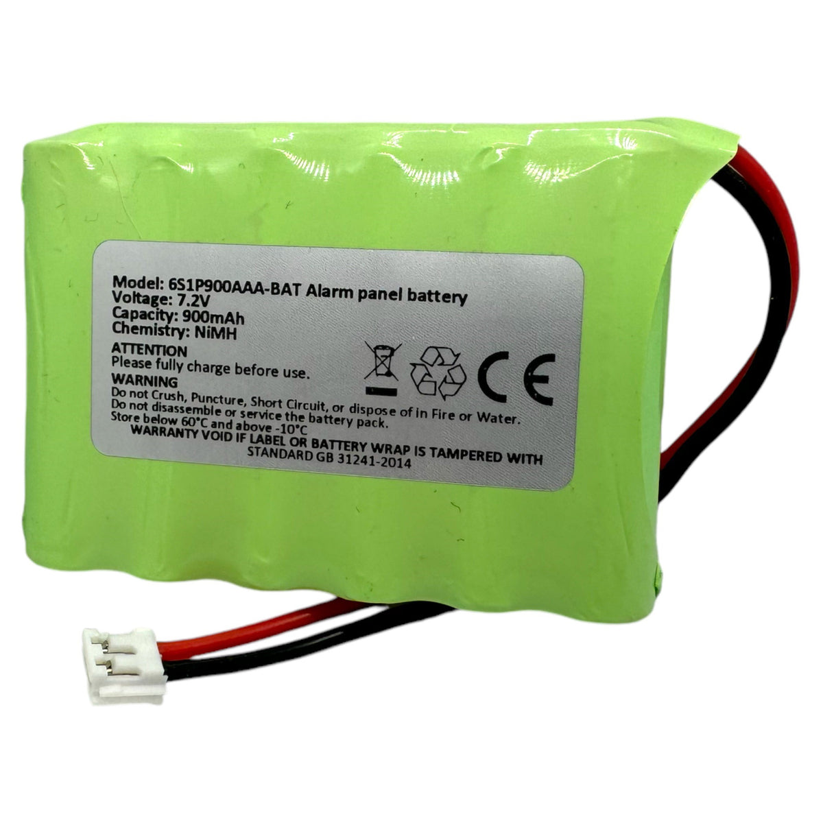 7.2v nimh battery for yale hsa6400 premium alarm control panel 