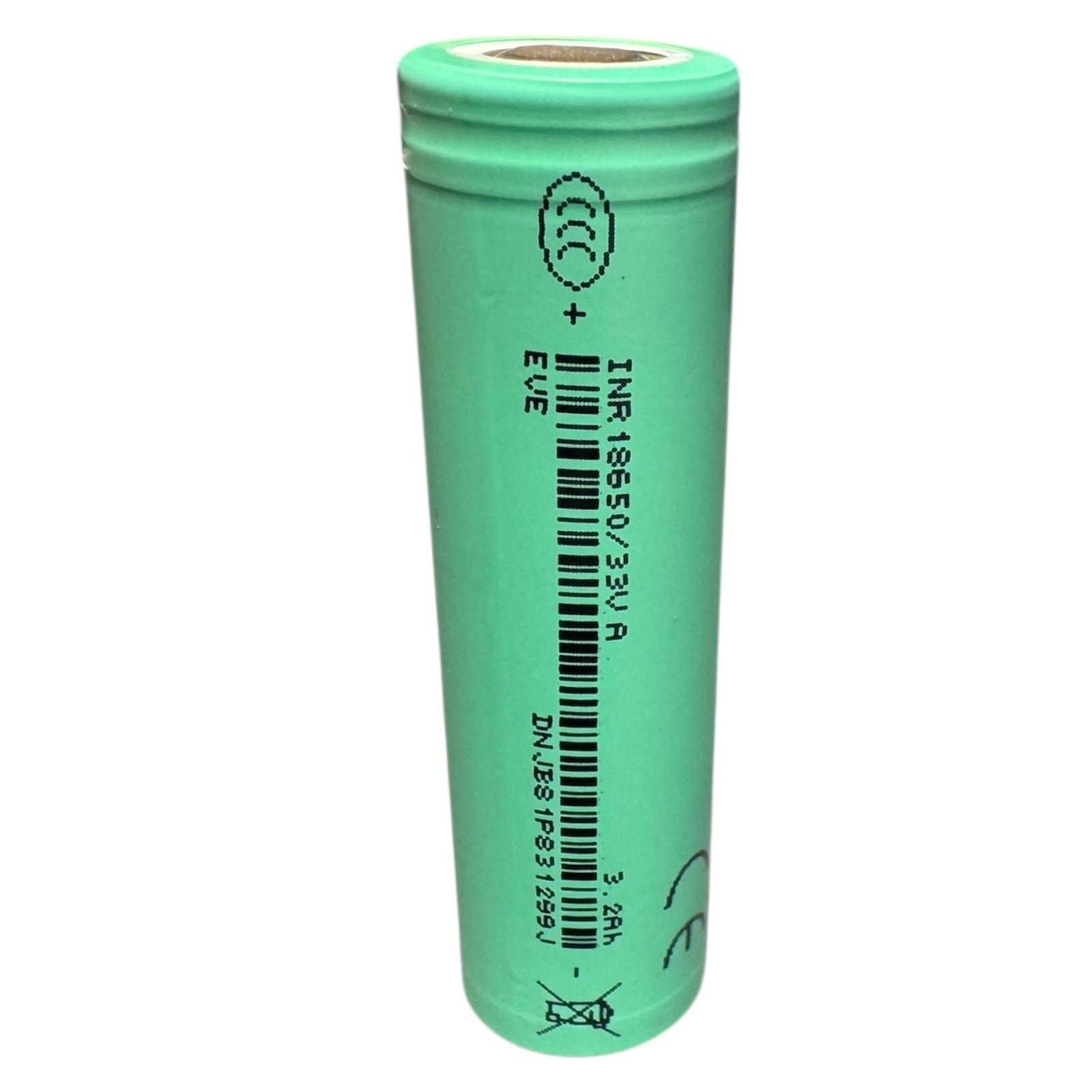 eve 33v 3200mah 18650 flat top battery