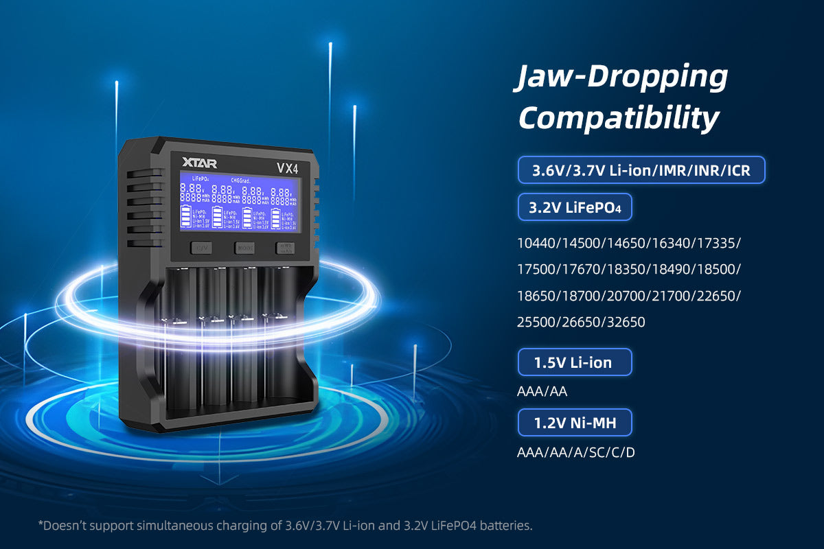 XTAR VX4 Smart battery charger