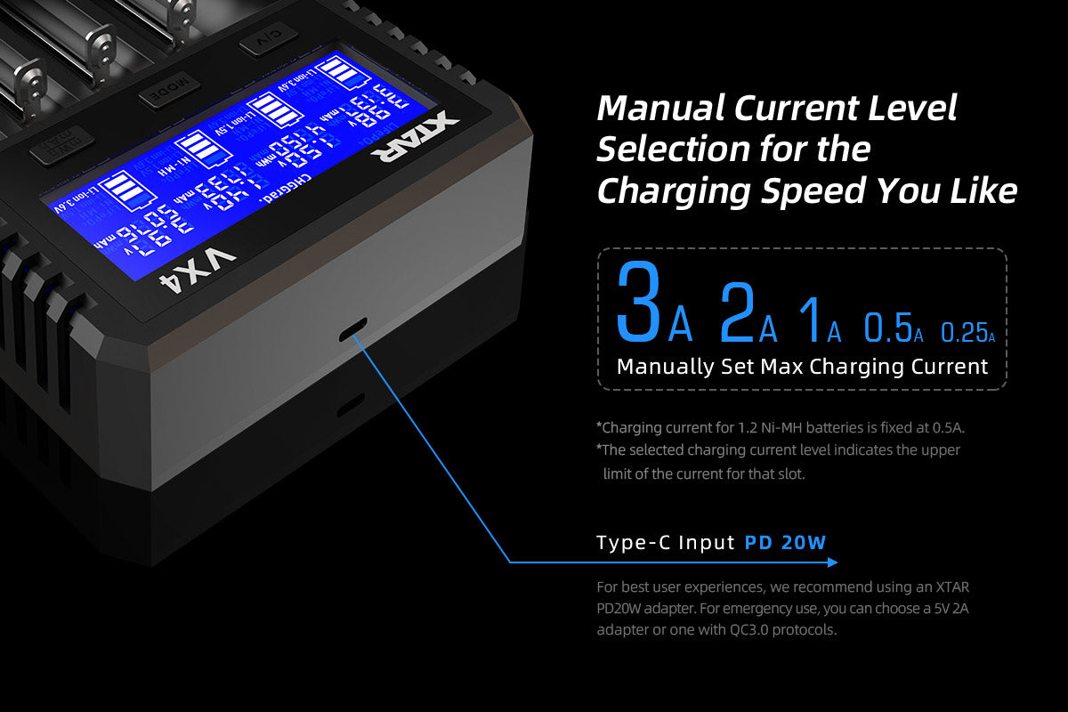 XTAR VX4 Smart battery charger