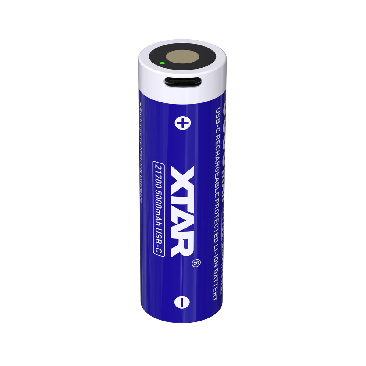 xtar usb-c 21700 3.7V 5000mah button top lithium ion protected battery