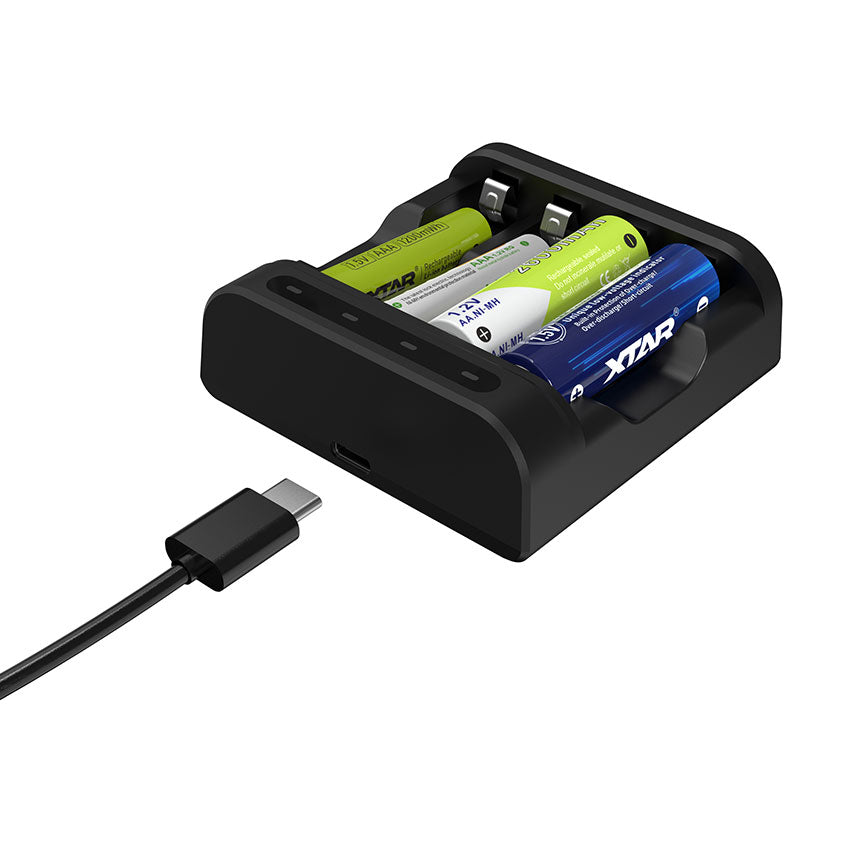 xtar l4 compact aa and aaa li-ion nimh charger