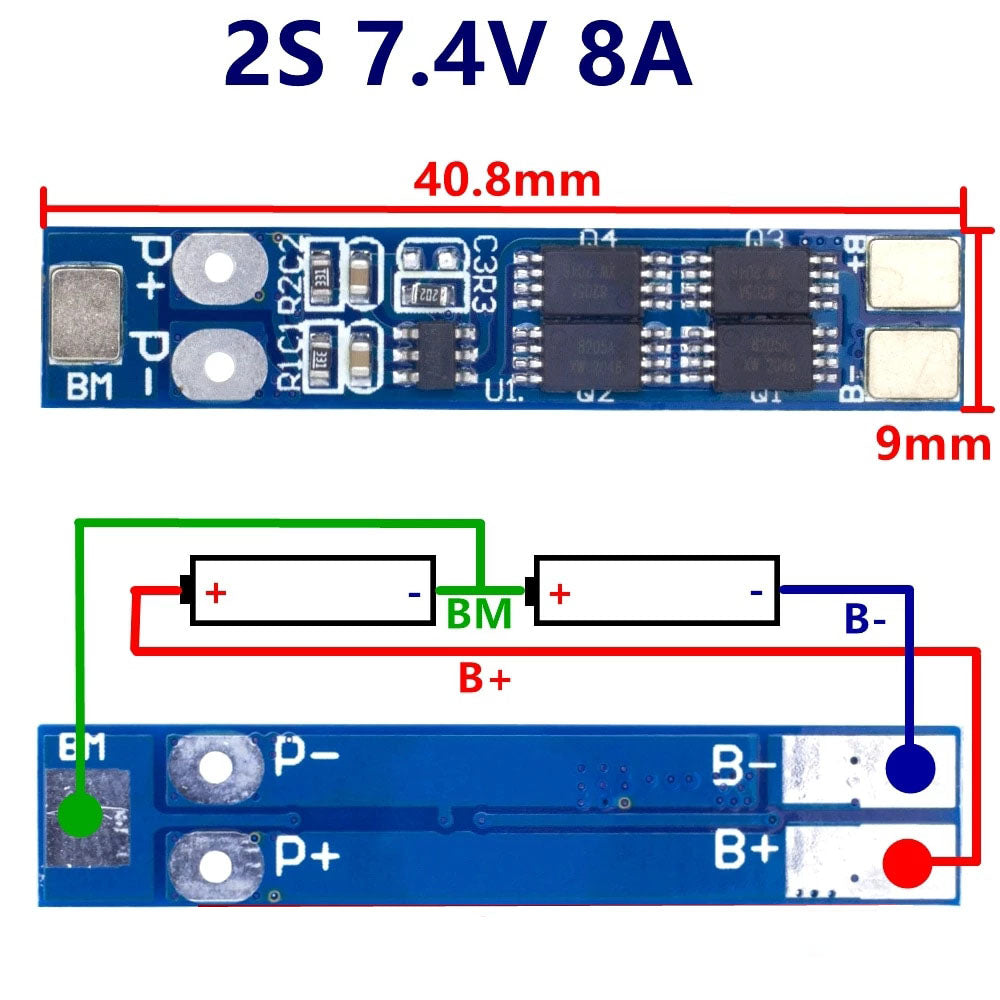 2s Li-Ion 8A 7.4V Protection board