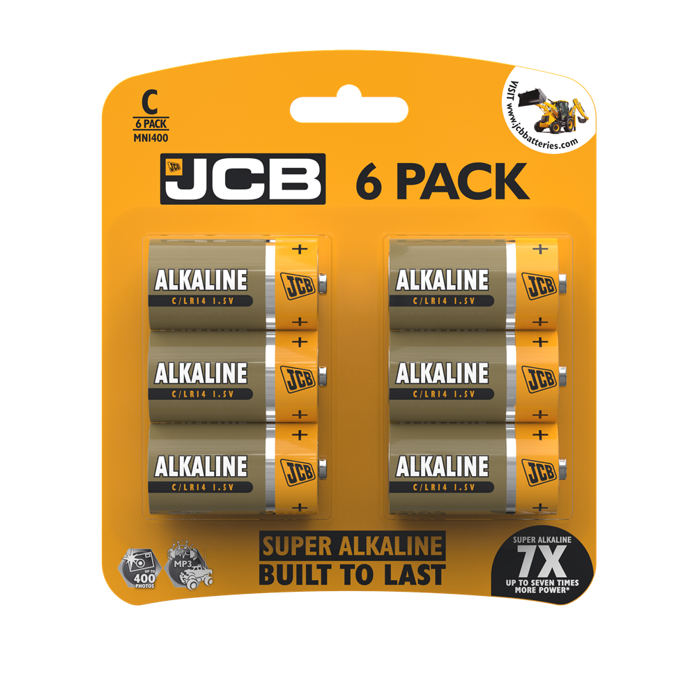 JCB C size Super Alkaline, pack of 6