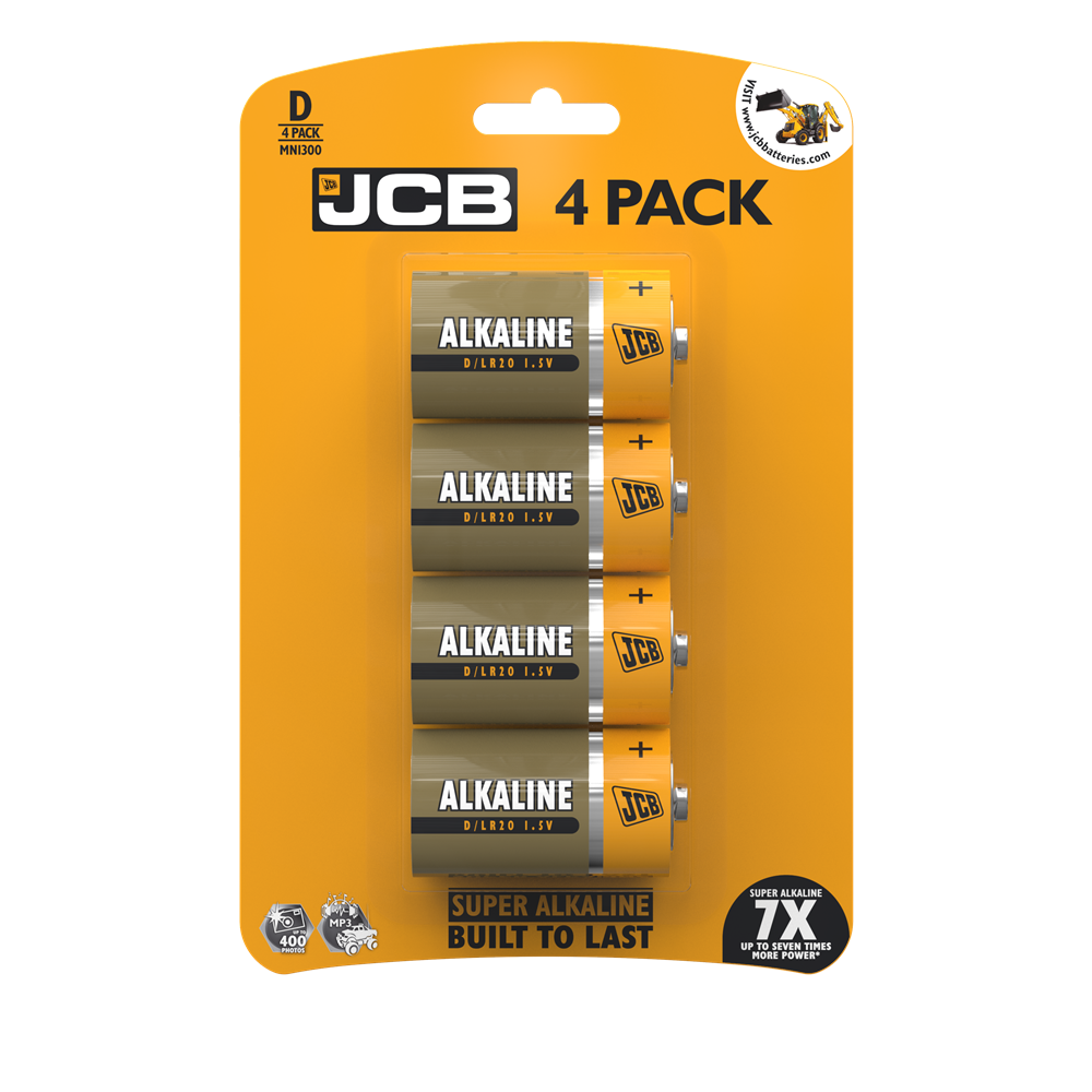 JCB D size Super Alkaline, Pack of 4