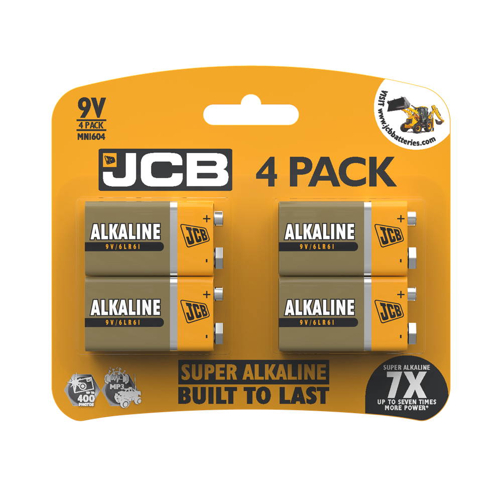 JCB 9V Super Alkaline, Pack of 4