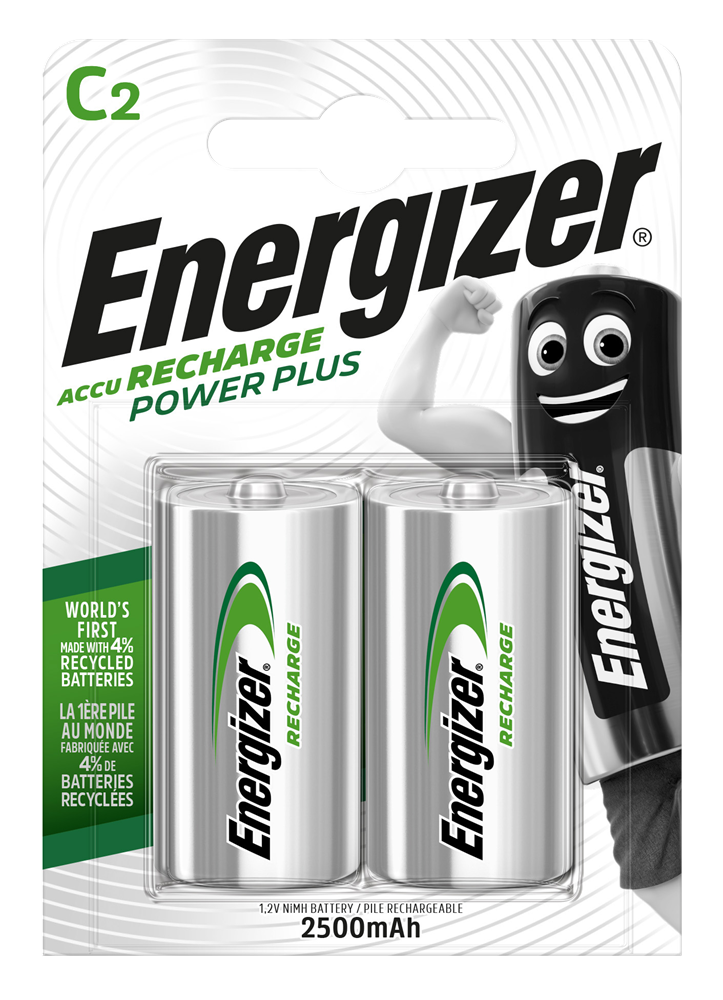 Energizer C size 2500mAh Recharge Power Plus, Pack of 2