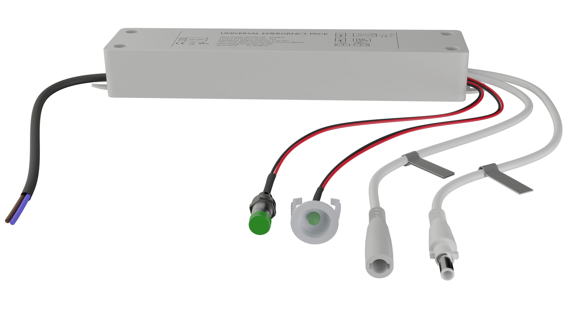 Universal Emergency Pack for LED panels downlights luminaires from 5W up to 80W load