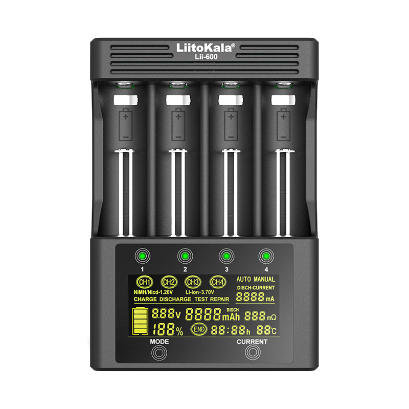 front image of liitokala lii 600 smart charger